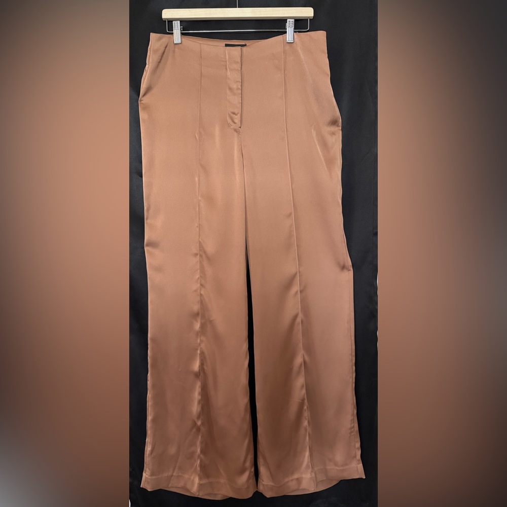 Express Brown Satin Wide Leg Pants